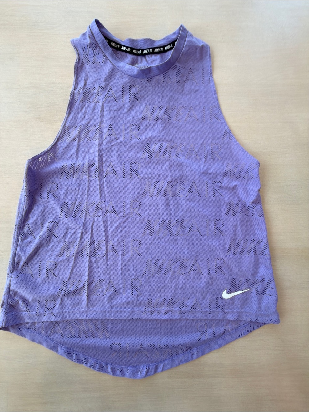 Nike Lavender Perforated Athletic Tank with White Swoosh - Medium